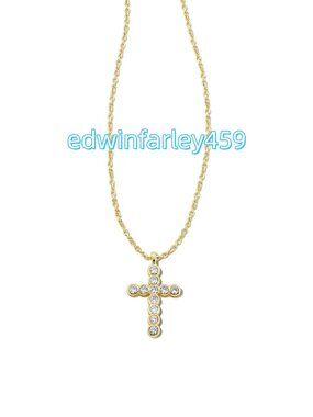 Cross  Pendant Necklace in White CZ